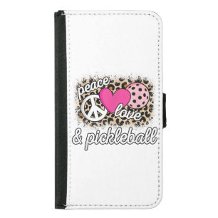 Cute Peace Love Pickleball Player Funny Pickle Bal Samsung Galaxy S5 Wallet Case