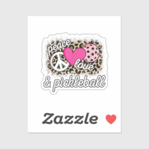Cute Peace Love Pickleball Player Funny Pickle Bal Sticker