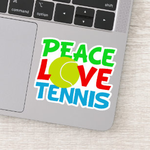 Cute Peace Love Tennis Player Sticker