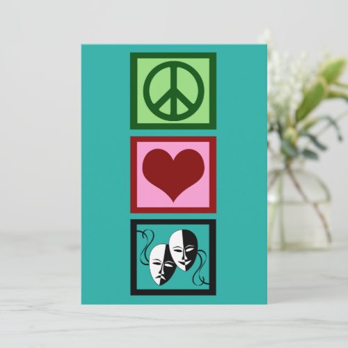 Cute Peace Love Theatre Christmas Holiday Card