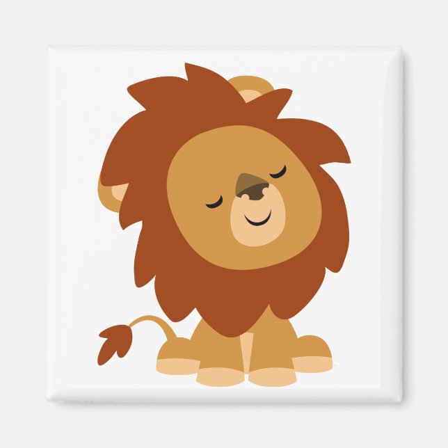 Cute Peaceful Cartoon Lion Magnet (Front)