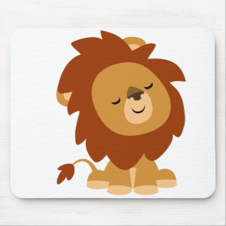 Cute Peaceful Cartoon Lion Mousepad