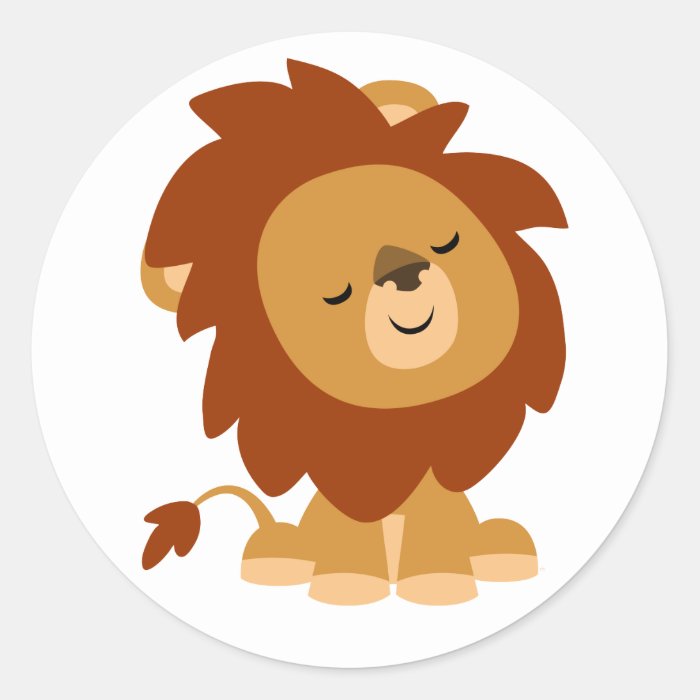 Cute Peaceful Cartoon Lion Sticker