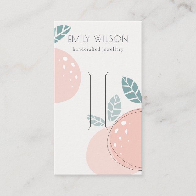 Cute Peach Abstract Fruity Bold Hair Clip Display Business Card (Front)
