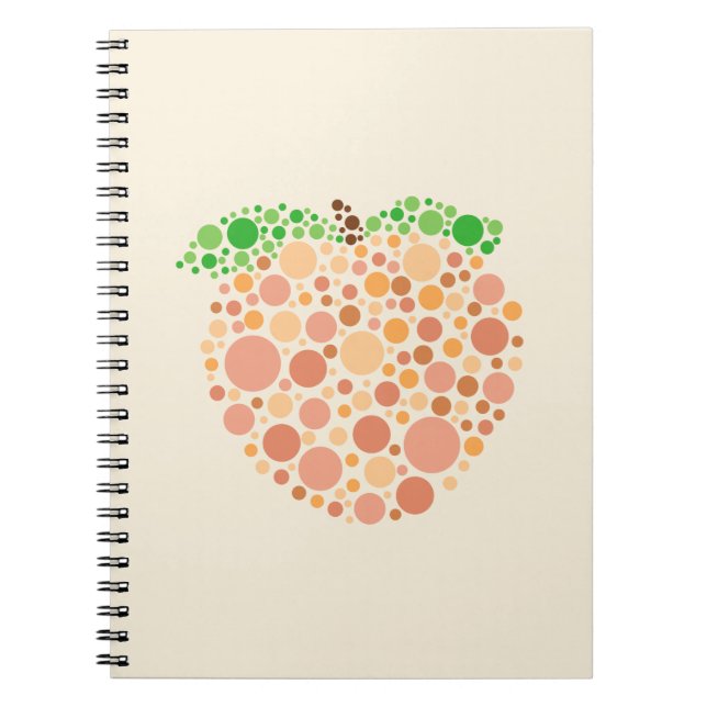 Cute Peach Dot Design Notebook (Front)
