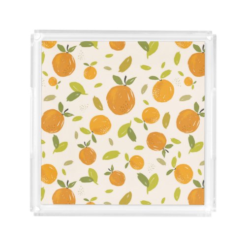 Cute Peach Fruit Pattern Acrylic Tray