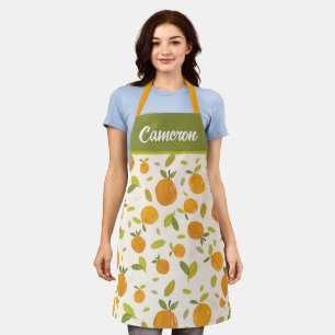 Cute Peach Fruit Pattern Apron