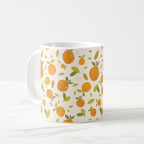 Cute Peach Fruit Pattern Coffee Mug