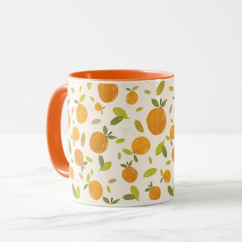 Cute Peach Fruit Pattern Mug