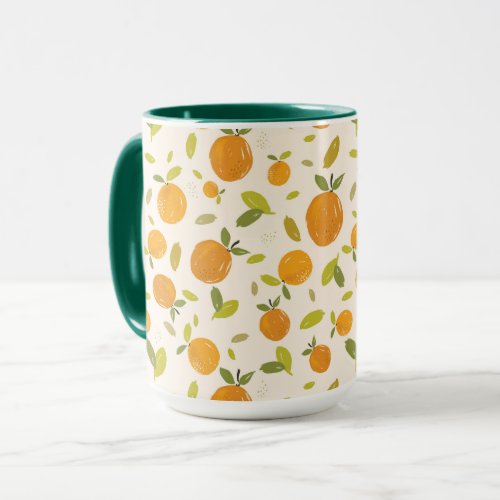 Cute Peach Fruit Pattern Mug