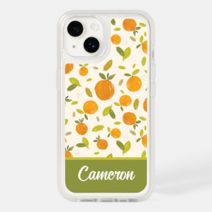 Cute Peach Fruit Pattern OtterBox iPhone 14 Case