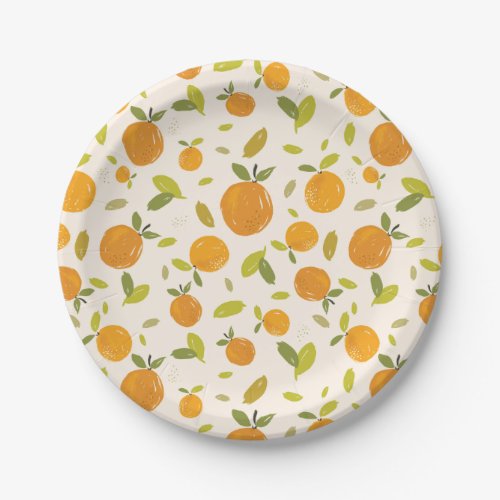 Cute Peach Fruit Pattern Paper Plates