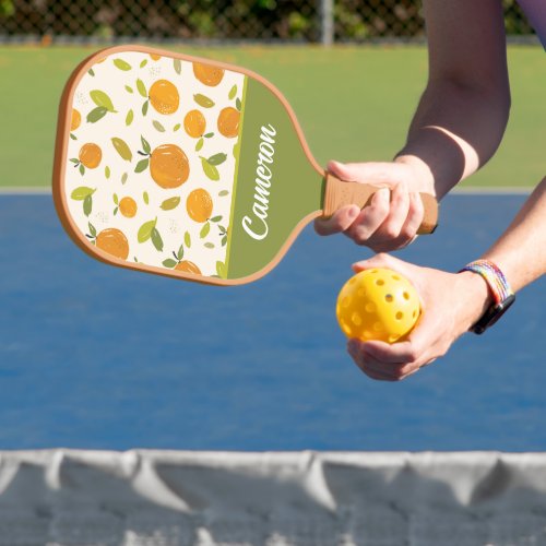 Cute Peach Fruit Pattern Pickleball Paddle