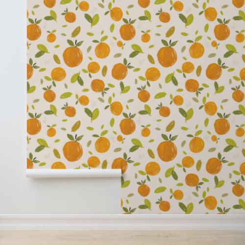 Cute Peach Fruit Pattern Wallpaper