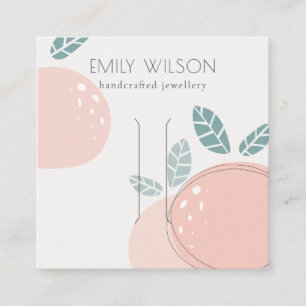 Cute Peach Fruity Abstract Bold Hair Clip Display Square Business Card