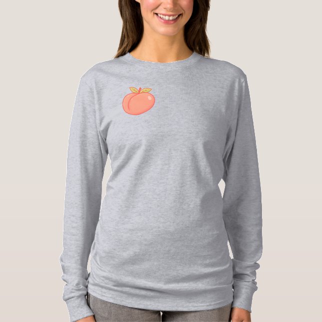 Cute Peach Long Sleeve T-Shirt (Front)