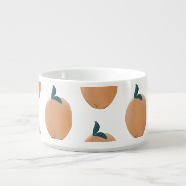 Cute Peach Orange Fruit Hand Drawn   Bowl (Center)