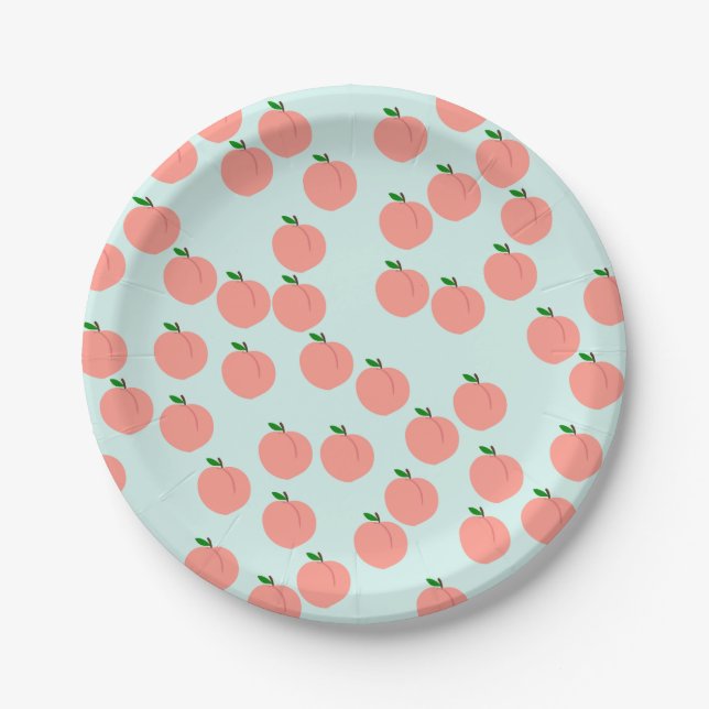 Cute Peach Paper Plates (Front)