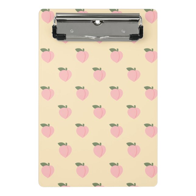 Cute Peach Pattern | Pastel Aesthetic Fruit Design Mini Clipboard (Front)