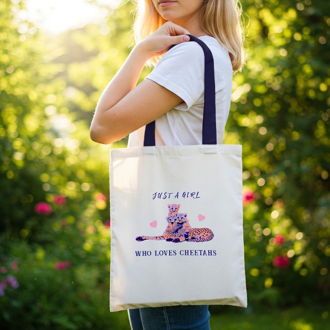 Cute Peach Purple Pastel Cheetah Family Tote Bag (Creator Uploaded)