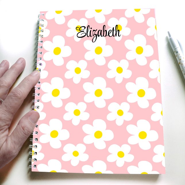 Cute peach retro daisies girly journaling notebook (Creator Uploaded)