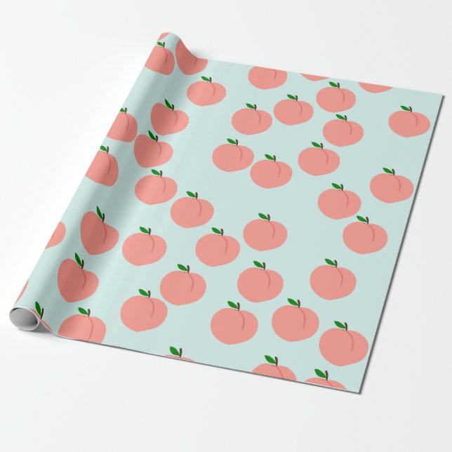 Cute Peach Wrapping Paper (Unrolled)