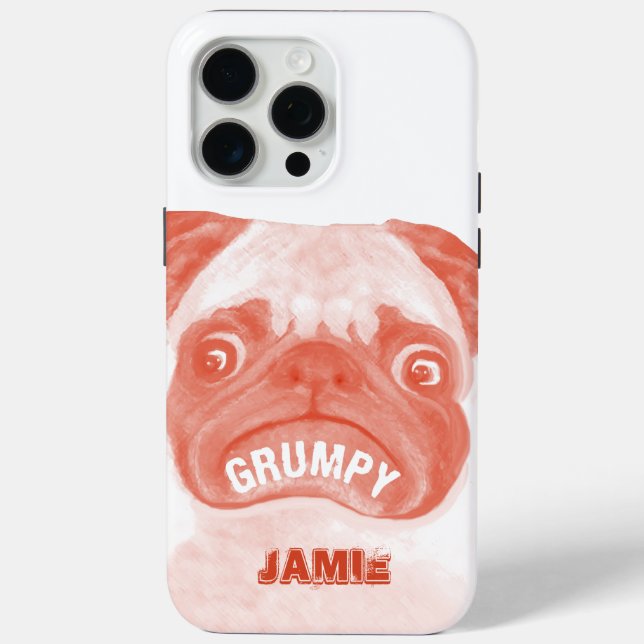 Cute Peachy Grumpy Puggy Case-Mate iPhone Case (Back)