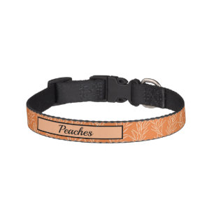 Cute Peachy Orange Botanical Customized Cat Pet Collar