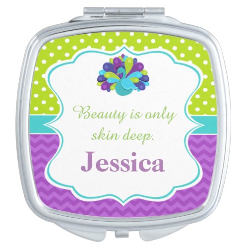 Cute Peacock Compact Mirror