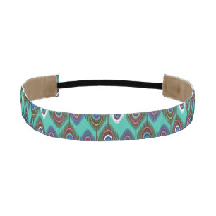 cute peacock feather pattern athletic headband