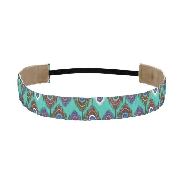 cute peacock feather pattern athletic headband (Front)