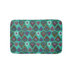 cute peacock feather pattern bath mat