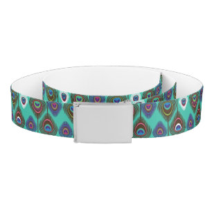 cute peacock feather pattern belt