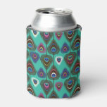 cute peacock feather pattern can cooler