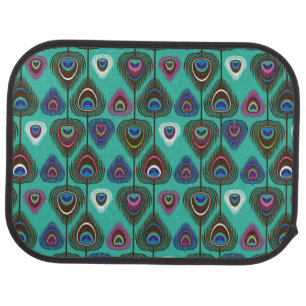 cute peacock feather pattern car floor mat