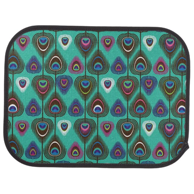 cute peacock feather pattern car floor mat (Rear)