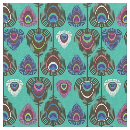 cute peacock feather pattern fabric