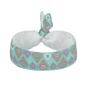 cute peacock feather pattern hair tie