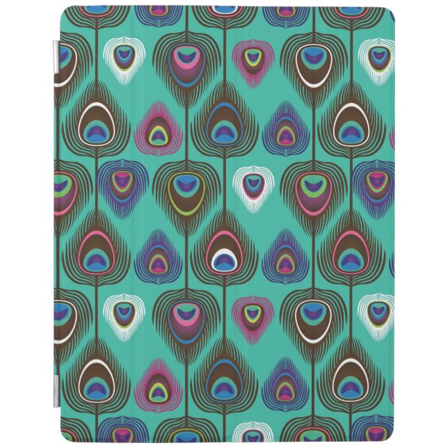 cute peacock feather pattern iPad smart cover (Front)