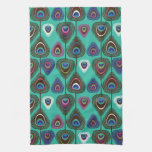 cute peacock feather pattern kitchen towel