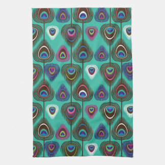 cute peacock feather pattern kitchen towel