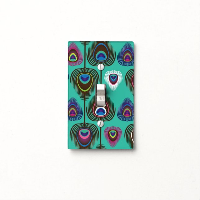 cute peacock feather pattern light switch cover (In Situ)
