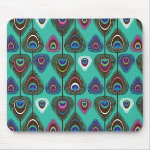 cute peacock feather pattern mouse pad