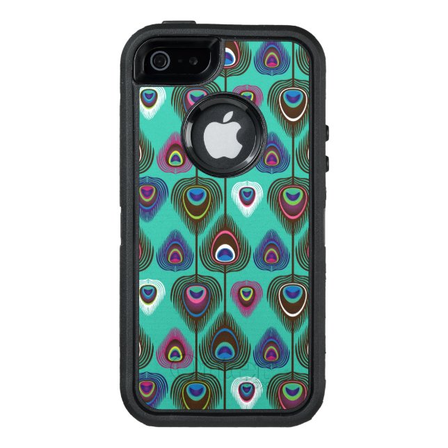 cute peacock feather pattern otterbox iPhone case (Back)