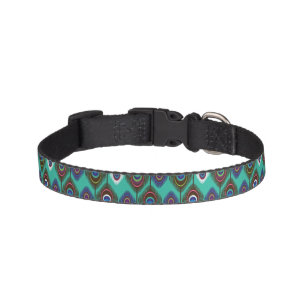 cute peacock feather pattern pet collar