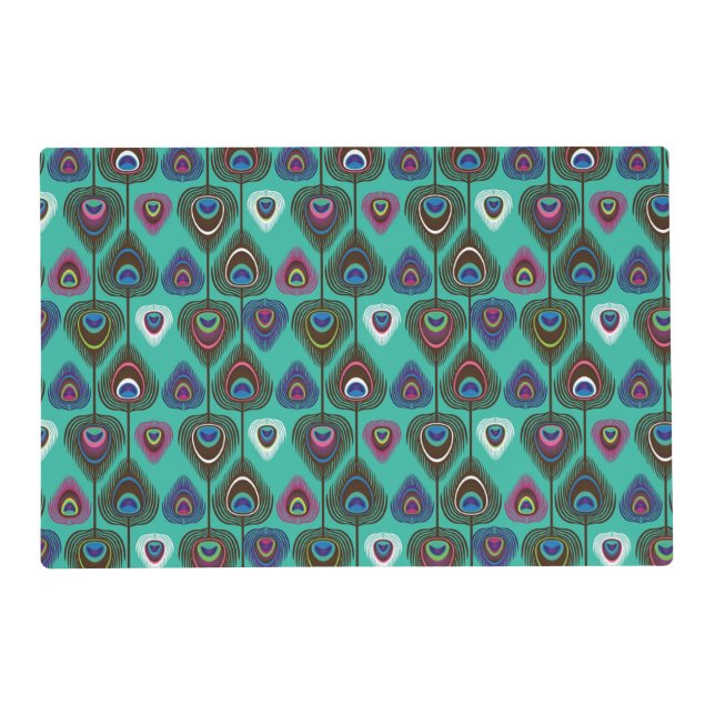 cute peacock feather pattern placemat (Front)