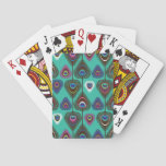 cute peacock feather pattern poker cards