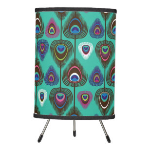 cute peacock feather pattern tripod lamp