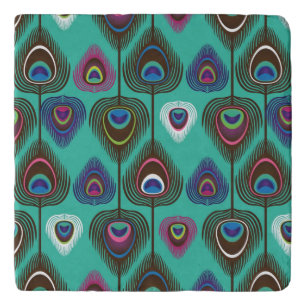 cute peacock feather pattern trivet