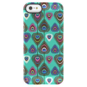 cute peacock feather pattern permafrost iPhone SE/5/5s case